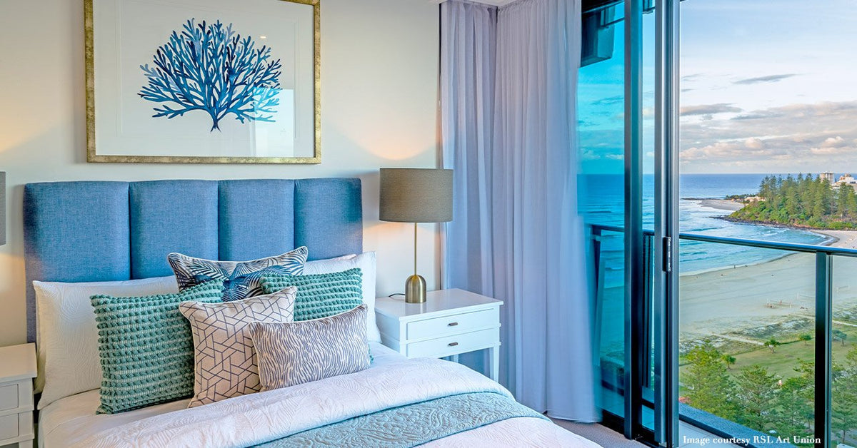 Coral Wall Art Print | Oceanic Coral III in Indigo Blue