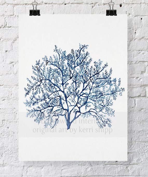 Sea Coral V in Denim - Driftwood Interiors