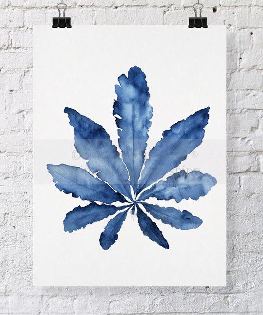 Sea Fan III in Denim - Driftwood Interiors