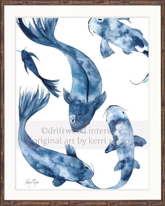 Koi I in Denim - Driftwood Interiors