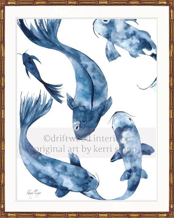 Koi I in Denim - Driftwood Interiors