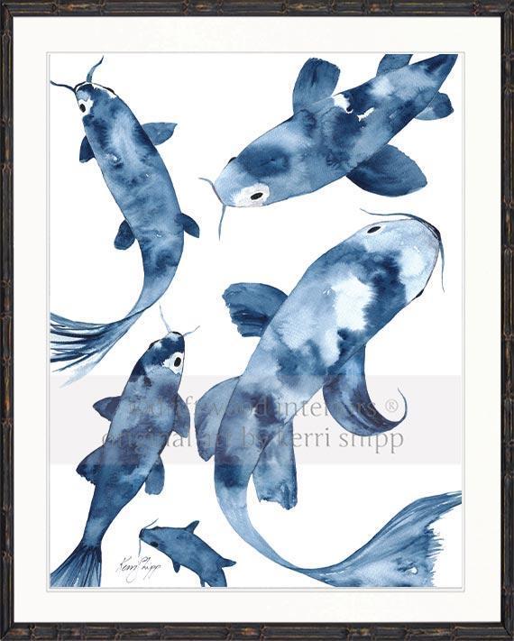 Koi III in Denim - Driftwood Interiors