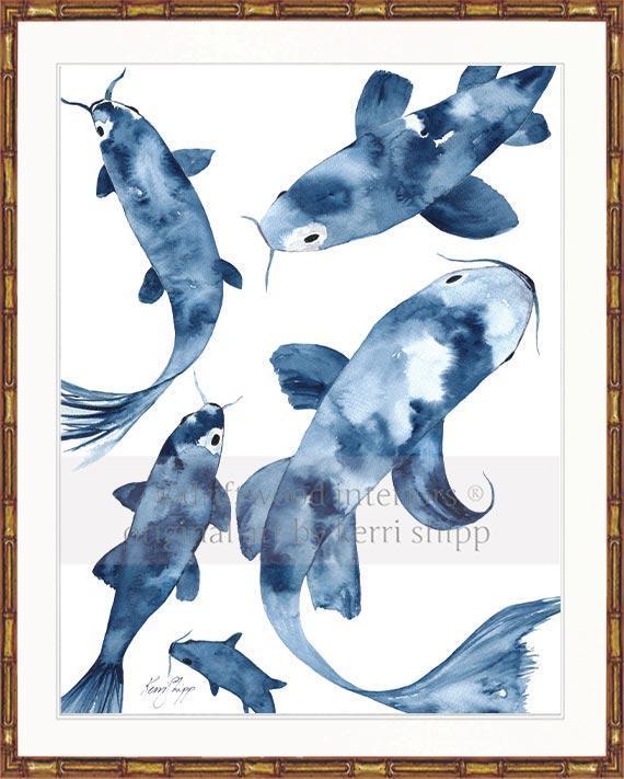 Koi III in Denim - Driftwood Interiors