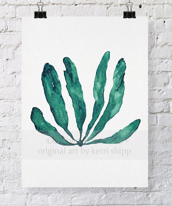 Wall Art Australia - Seaweed III Wall Art Print in Emerald Green by Kerri Shipp Driftwood Interiors