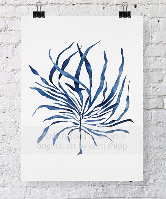 Seaweed IV in Denim - Driftwood Interiors