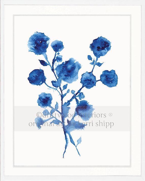 Shibori Floral II in Indigo - Driftwood Interiors