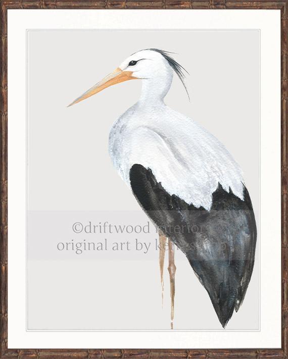 Snowy Egret Bird Print - Driftwood Interiors