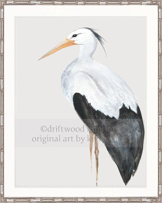 Snowy Egret Bird Print - Driftwood Interiors