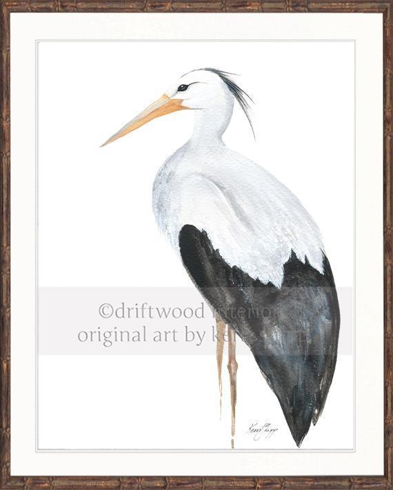 Snowy Egret Bird Print - Driftwood Interiors