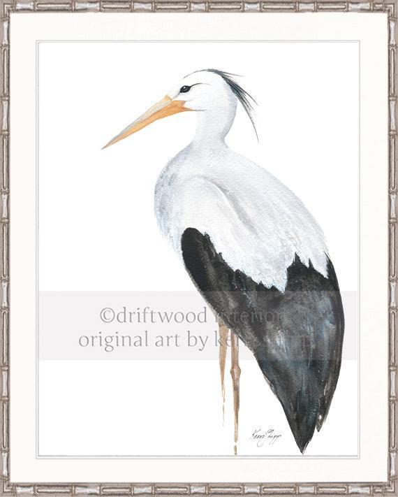 Snowy Egret Bird Print - Driftwood Interiors