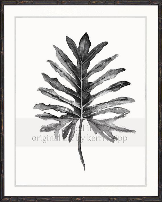 Tropical Leaf II in Charcoal - Driftwood Interiors