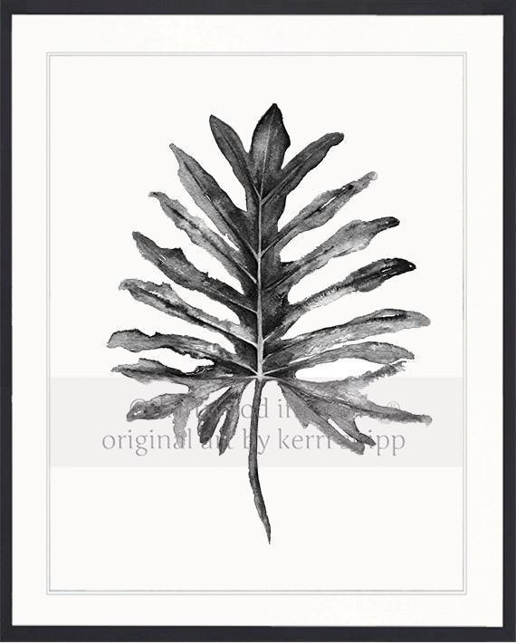 Tropical Leaf II in Charcoal - Driftwood Interiors