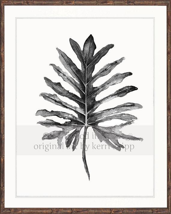 Tropical Leaf II in Charcoal - Driftwood Interiors