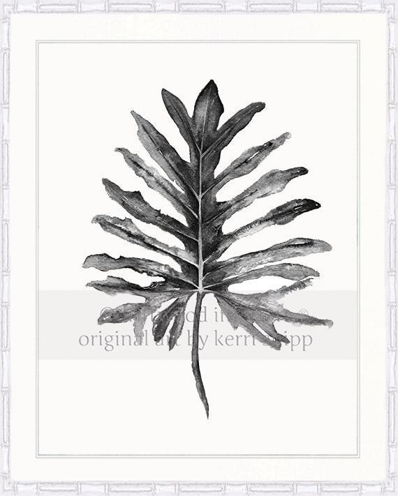 Tropical Leaf II in Charcoal - Driftwood Interiors