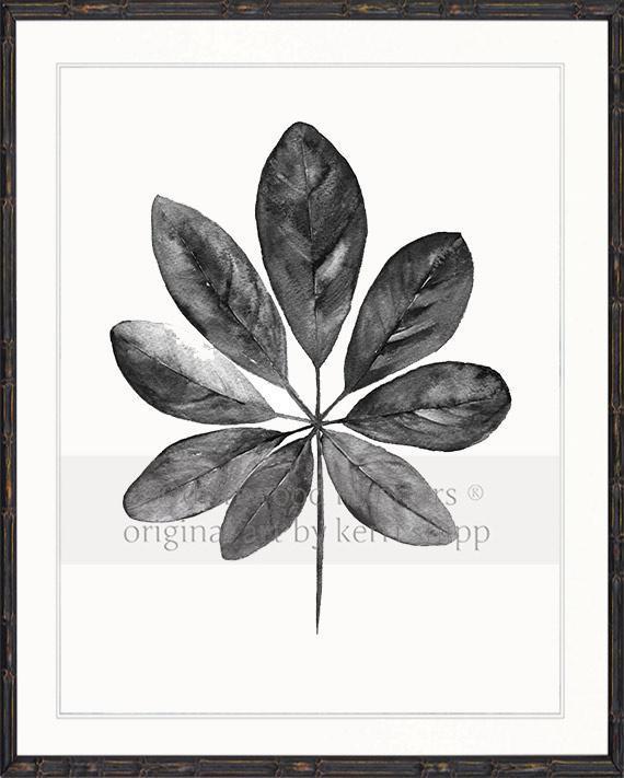 Tropical Leaf in Charcoal - Driftwood Interiors