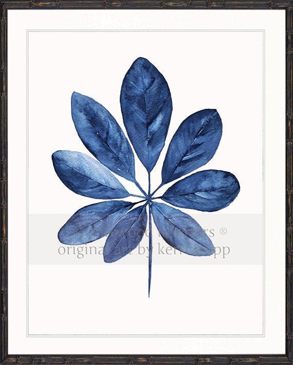 Tropical Leaf in Denim - Driftwood Interiors