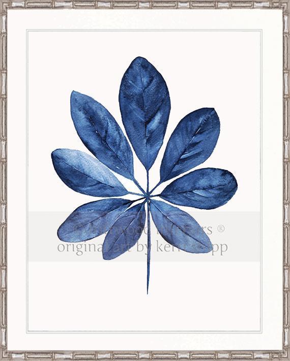 Tropical Leaf in Denim - Driftwood Interiors