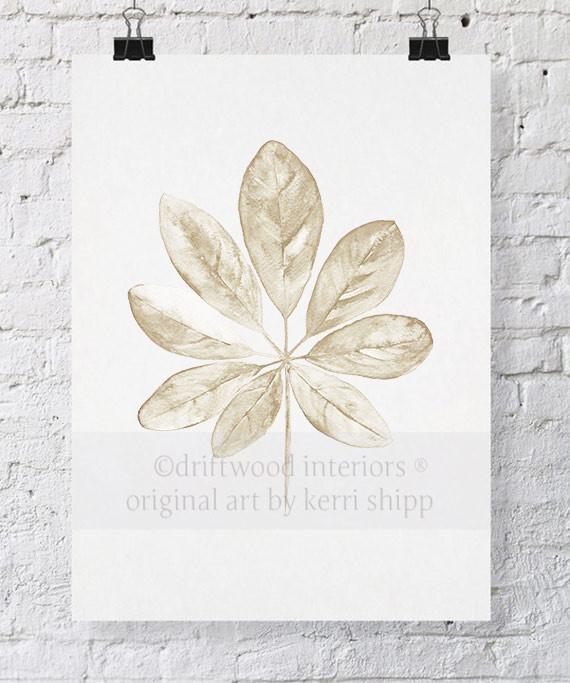 Wall Art Print - Unframed Tropical Leaf in Natural wall art print by Kerri Shipp Driftwood Interiors