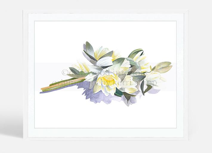 Botanical Wall Art Print | Waterlily Bouquet