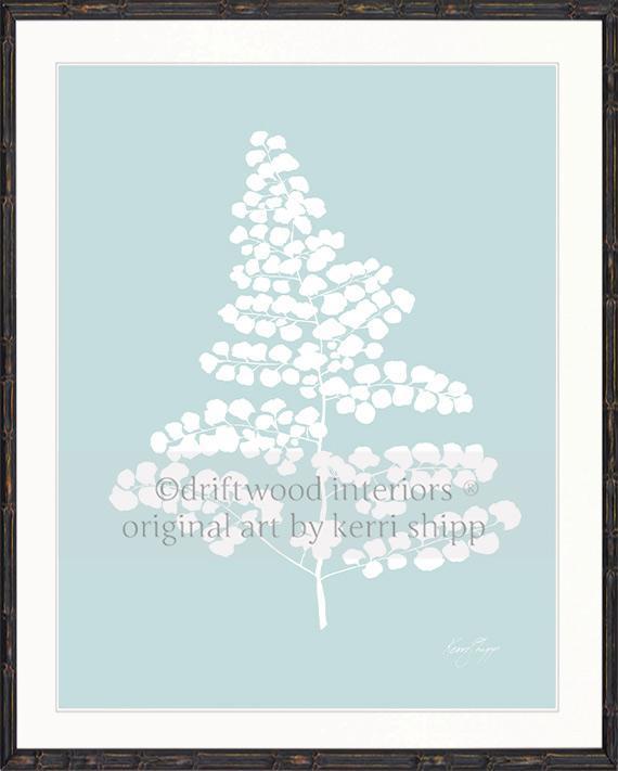Wall Art Australia - White Fern V Wall Art Print in black bamboo frame - Driftwood Interiors