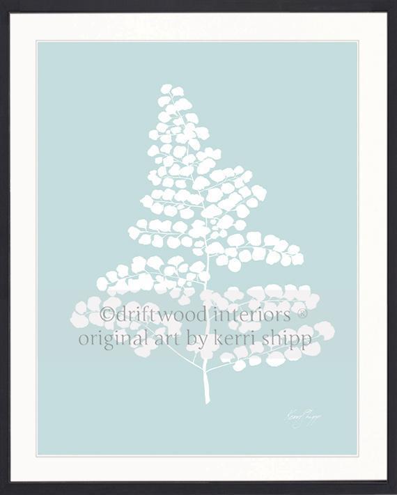 Wall Art Australia - White Fern V Wall Art Print in black timber frame - Driftwood Interiors