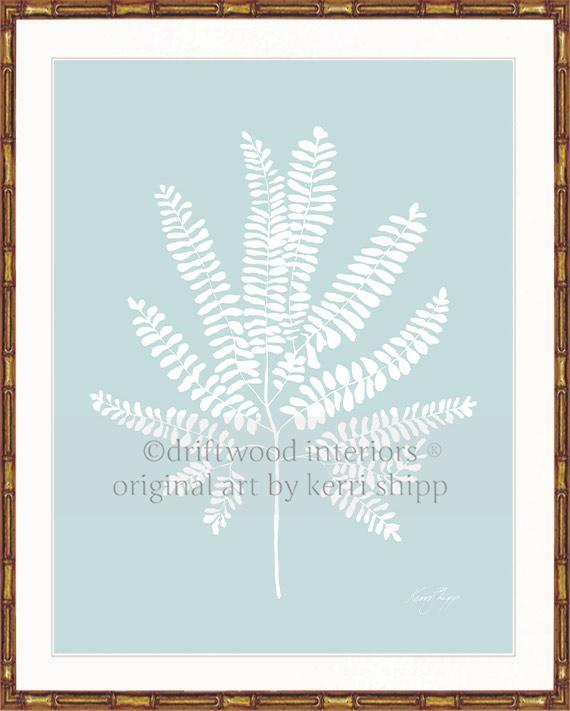 Wall Art Australia - White Fern VI Wall Art Print in gold bamboo frame - Driftwood Interiors