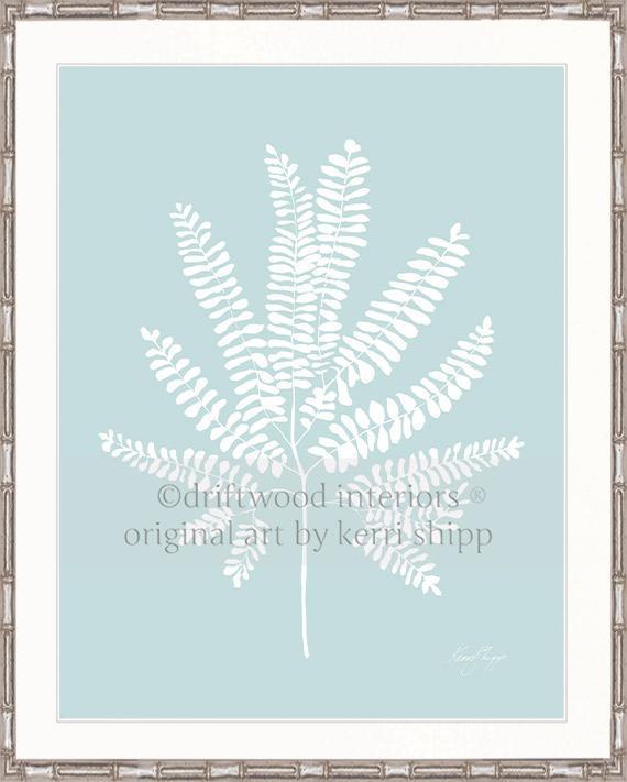 Wall Art Australia - White Fern VI Wall Art Print in silver bamboo frame - Driftwood Interiors