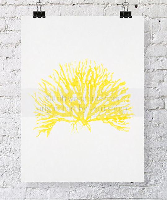 Sea Coral IV in Marigold Yellow - Driftwood Interiors